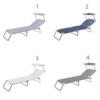 Galileo Πτυσσόμενη ξαπλώστρα θαλάσσης με ενσωματωμένη ομπρέλα σε αλ...