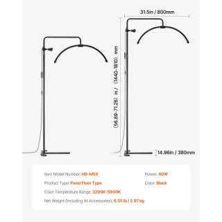 VEVOR Ημισέληνος Φωτιστικό LED 26 Ρυθμιζόμενο για Αισθητικό WSDLDS2... VEVOR Ημισέληνος Φωτιστικό LED 26 Ρυθμιζόμενο για Αισθητικό WSDLDS2...