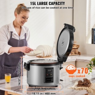 Επαγγελματική Ρυζομάγειρα VEVOR 70 Φλιτζάνια 15L για Εστιατόρια  SY...