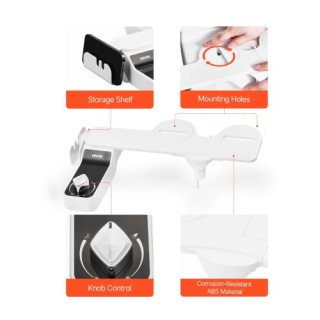 VEVOR Λεπτό Προσαρτώμενο Μπιντέ με Δύο Ρυθμιζόμενα Ακροφύσια ZYPZQJ...