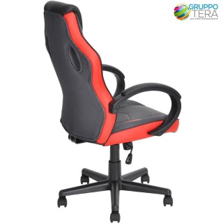 BAKAJI Καρέκλα Gaming  με Ρόδες - Κόκκινο Αγωνιστικό Στυλ 02815937