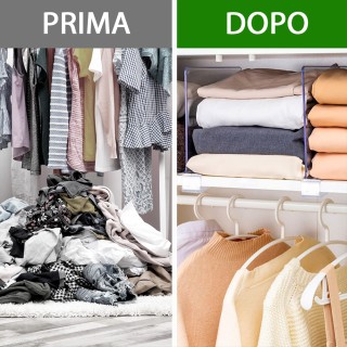 BAKAJI  8 x Διαχωριστικά Ακρυλικά Διάφανα Ράφια Οργανωτής Ντουλάπας...