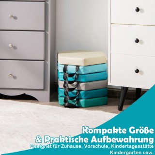 Costway Σετ 6 Μαξιλαριών Παιδικών Καρεκλών με Χερούλι & Φερμουάρ - ...