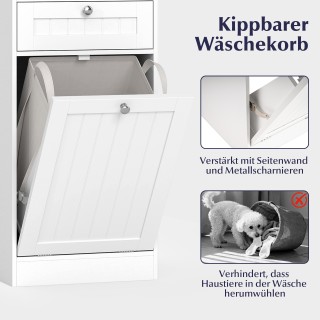 Costway Ντουλάπα Ρούχων με Ράφι και Συρτάρι για Μπάνιο 80 x 40,5 x ...