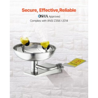 VEVOR Σταθμός Πλύσης Ματιών Τοίχου από Ανοξείδωτο Ατσάλι BGSXYQ1JT2...