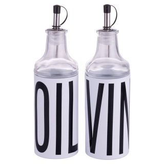 Villa DEste  Σετ καρυκευμάτων με λάδι, ξύδι, αλάτι και πιπέρι σε γυ...