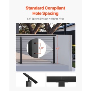 VEVOR Κολόνα Κάγκελου Οριζόντιας Οπής 42x1x2 4JZLGZXHS106REP67001V0