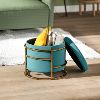 HOMCOM Στρογγυλό Βελούδινο Πουφ με Χώρο Αποθήκευσης 24L και Αποσπώμ... HOMCOM Στρογγυλό Βελούδινο Πουφ με Χώρο Αποθήκευσης 24L και Αποσπώμ...