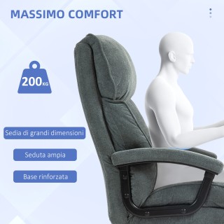 HOMCOM  Ενισχυμένη Καρέκλα Γραφείου με Χωρητικότητα 200kg, Περιστρε...
