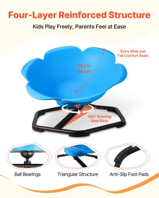 VEVOR Παιδική Περιστρεφόμενη Καρέκλα, Αντοχή 220 Λίβρες, Κυλινδρική...