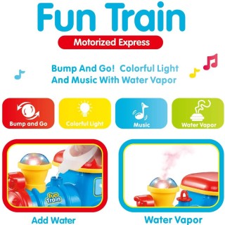 BAKAJI Παιδικό Παιχνίδι Ατμομηχανή Τρένου με Καπνό, Φώτα και Ήχους ...