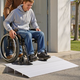 VEVOR Ράμπα Κατωφλίου Αλουμινίου, Ύψος 87mm, Φόρτωση 363kg, Κατάλλη...