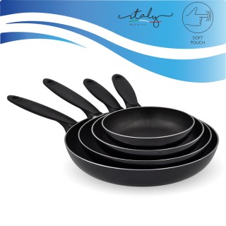 BAKAJI Σετ 4 Αντικολλητικά Τηγάνια Vulcano, 16-20-24-28 εκ, Με Μαλα... BAKAJI Σετ 4 Αντικολλητικά Τηγάνια Vulcano, 16-20-24-28 εκ, Με Μαλα...