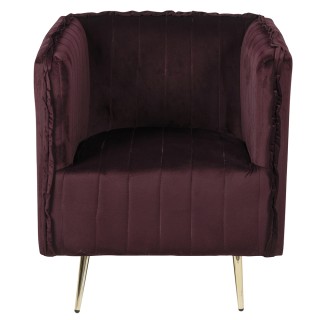 Galileo Πολυθρόνα vintage δαμάσκηνο σε ξύλο με επένδυση πολυεστέρα ...