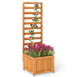 Costway Ξύλινη Υπερυψωμένη Ζαρντινιέρα 123 cm x 40,5 cm x 42,5 cm  ...