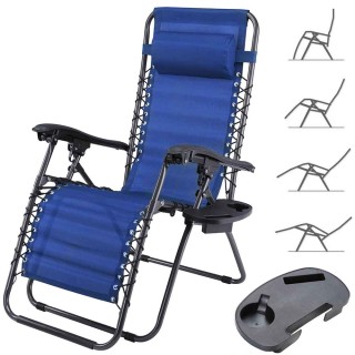 BAKAJI Πτυσσόμενη Πολυθρόνα Κήπου Βαρύτητας Μηδέν από Ατσάλι και Τ... BAKAJI Πτυσσόμενη Πολυθρόνα Κήπου Βαρύτητας Μηδέν από Ατσάλι και Τ...