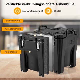 Costway Κινητή Ψυγειοθήκη 30L με Ρόδες και Φρένα, Στοιβαζόμενη Θερμ...