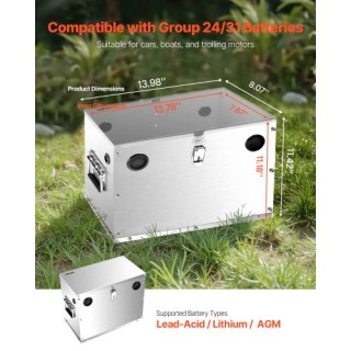 VEVOR Κουτί Μπαταρίας για Οχήματα & Κινητήρες Τράτας (Ανοξείδωτος Χ... VEVOR Κουτί Μπαταρίας για Οχήματα & Κινητήρες Τράτας (Ανοξείδωτος Χ...