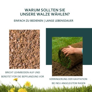 Costway Ατσάλινος Κύλινδρος Γκαζόν με Βαρέως Τύπου Τύμπανο 114 x 90...