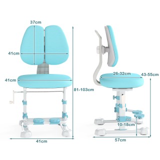 Costway Εργονομική Παιδική Καρέκλα Γραφείου με Διπλή Πλάτη και Υποπ...