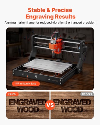VEVOR Μηχανή CNC Router 3018, 60W, 3 Άξονες, Εγγραφής και Κοπής Ξύλ...