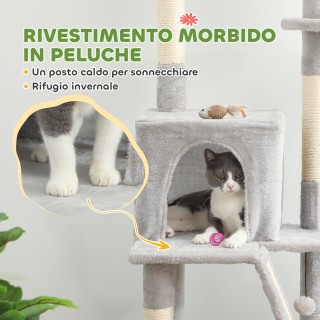 PawHut Οροφής Γατόδεντρο Ρυθμιζόμενου Ύψους 225-255 cm με Σπιτάκι κ... PawHut Οροφής Γατόδεντρο Ρυθμιζόμενου Ύψους 225-255 cm με Σπιτάκι κ...