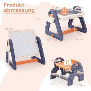 Costway Σετ Καλλιτεχνικού Τραπεζιού και Καβαλέτου 2-σε-1 για Παιδι... Costway Σετ Καλλιτεχνικού Τραπεζιού και Καβαλέτου 2-σε-1 για Παιδι...