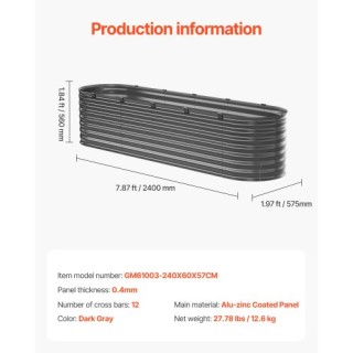 VEVOR Μεταλλικό Υπερυψωμένο Κήπο 8x2x2 πόδια Εξωτερικό Γαλβανισμένο... VEVOR Μεταλλικό Υπερυψωμένο Κήπο 8x2x2 πόδια Εξωτερικό Γαλβανισμένο...