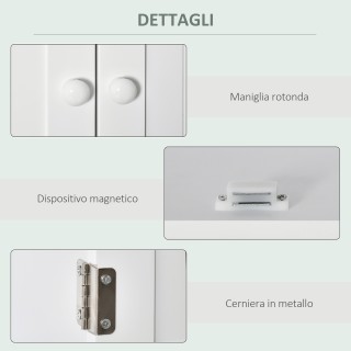 Kleankin Λευκό Κρεμαστό Ντουλάπι για Νιπτήρα με Διπλό Ντουλάπι, Ρυθ...