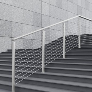 Κολόνα Κάγκελου VEVOR 42x2x2in με Τρύπα 30° για Σκάλες Ασημί 1τμχ  ...