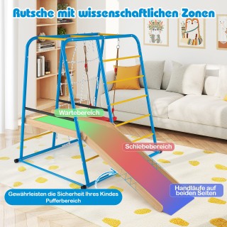 Costway 6 σε 1 Παιδική Παιδική Χαρά με Κούνια, Τσουλήθρα, , Σκάλα Α...