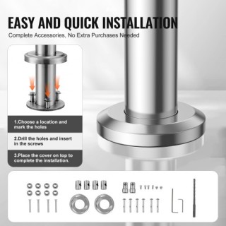 VEVOR Κουπαστές 39.4 για Εξωτερικά Σκαλοπάτια με 2 Ράβδους για Βερ... VEVOR Κουπαστές 39.4 για Εξωτερικά Σκαλοπάτια με 2 Ράβδους για Βερ...