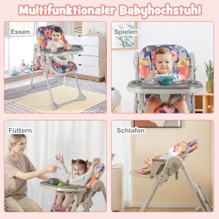 Costway  Παιδικό Καρεκλάκι Φαγητού με Ρυθμιζόμενα Μέρη και Ασφάλεια...