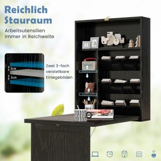 Πτυσσόμενο Τραπέζι Τοίχου με Αποθηκευτικό Χώρο 60 x 94,5 x 151 cm Μ... Πτυσσόμενο Τραπέζι Τοίχου με Αποθηκευτικό Χώρο 60 x 94,5 x 151 cm Μ...