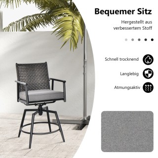 Costway Σετ Μπαρ Καρεκλών Εξωτερικού Χώρου για Δύο Άτομα με Περιστ... Costway Σετ Μπαρ Καρεκλών Εξωτερικού Χώρου για Δύο Άτομα με Περιστ...