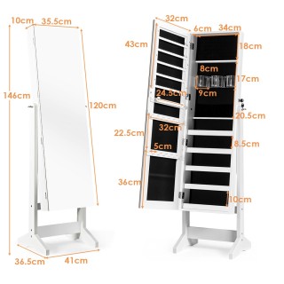 Costway Πολυλειτουργική Ντουλάπα Κοσμημάτων με Καθρέφτη και Αποθηκ... Costway Πολυλειτουργική Ντουλάπα Κοσμημάτων με Καθρέφτη και Αποθηκ...