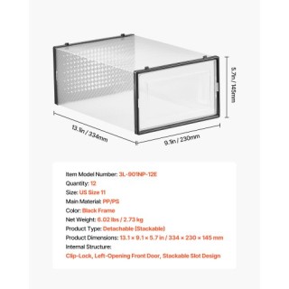 VEVOR Στοίβαξιμα Μαύρα Κουτιά Αποθήκευσης Παπουτσιών 12 τεμ. Νούμερ... VEVOR Στοίβαξιμα Μαύρα Κουτιά Αποθήκευσης Παπουτσιών 12 τεμ. Νούμερ...