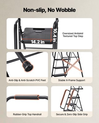 VEVOR Πτυσσόμενη Σκάλα 5 Σκαλιών με Αντιολισθητικά Πέλματα, Δίσκο Ε... VEVOR Πτυσσόμενη Σκάλα 5 Σκαλιών με Αντιολισθητικά Πέλματα, Δίσκο Ε...