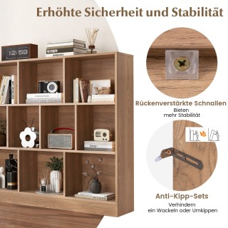 Costway Ράφι Βιβλιοθήκης 3 Επιπέδων με 10 Θέσεις 120 x 24 x 104 cm ... Costway Ράφι Βιβλιοθήκης 3 Επιπέδων με 10 Θέσεις 120 x 24 x 104 cm ...