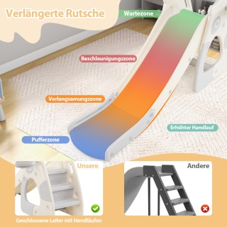 Costway Πτυσσόμενη Ράμπα για Μικρά Παιδιά με Καλάθι Μπάσκετ Γκρι TY...