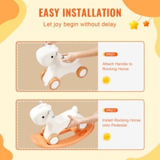 Παιδικό Κουνιστό Άλογο 3 σε 1 VEVOR για Νήπια 1-3 Ετών, Κόκκινο  ET...