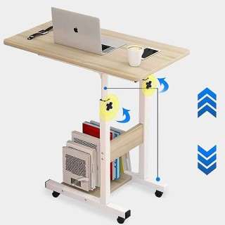 BAKAJI Ρυθμιζόμενο Τραπέζι Γραφείου Υπολογιστή με Ρόδες Λευκό για ... BAKAJI Ρυθμιζόμενο Τραπέζι Γραφείου Υπολογιστή με Ρόδες Λευκό για ...