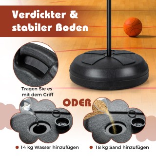 Costway Σετ Καλαθοσφαίρισης για Παιδιά με Διπλής Όψης Στεφάνι και Ρ...