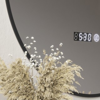 HOMCOM  Καθρέφτης Μπάνιου με Ρυθμιζόμενο Φωτισμό LED, Αντιθαμβωτική...