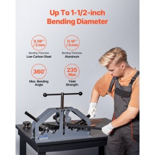 VEVOR Χειροκίνητος Σωληνοκάμπτης με Μέγιστη Διάμετρο 1-1/2 και 6 Κα...