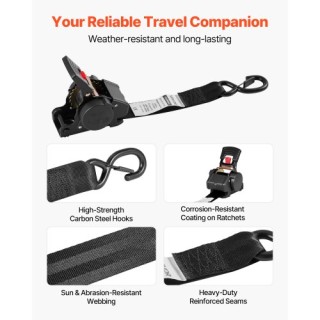 VEVOR Σετ Ασφάλισης Οχημάτων με Σφήνες και Ιμάντες για Ρυμουλκούμεν...