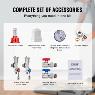 Σετ Συλλέκτη Θέρμανσης Δαπέδου VEVOR 10-Κλάδων για Σωλήνες PEX 1/2 ...