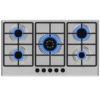 BAKAJI Εντοιχιζόμενη Εστία Αερίου 5 Καυστήρων 90x55cm από Ανοξείδωτ...