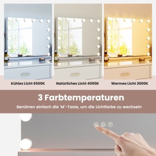 Costway Φωτιζόμενος Καθρέφτης Μακιγιάζ με 14 Ρυθμιζόμενα LED και 3 ... Costway Φωτιζόμενος Καθρέφτης Μακιγιάζ με 14 Ρυθμιζόμενα LED και 3 ...