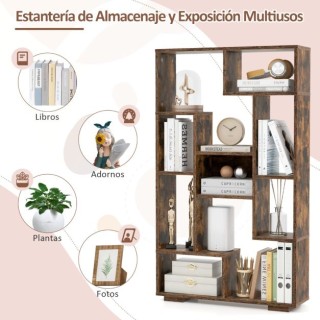 Costway Ελεύθερος Ξύλινος Οινοθήκη με Αποσπώμενο Ράφι και Θήκη Ποτη...